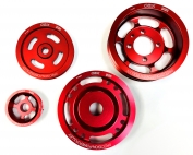 Red Pulley Kit Fits 90-99 Eagle Talon, 95-99 Mitsubishi Eclipse GST/GSX 4G63T 